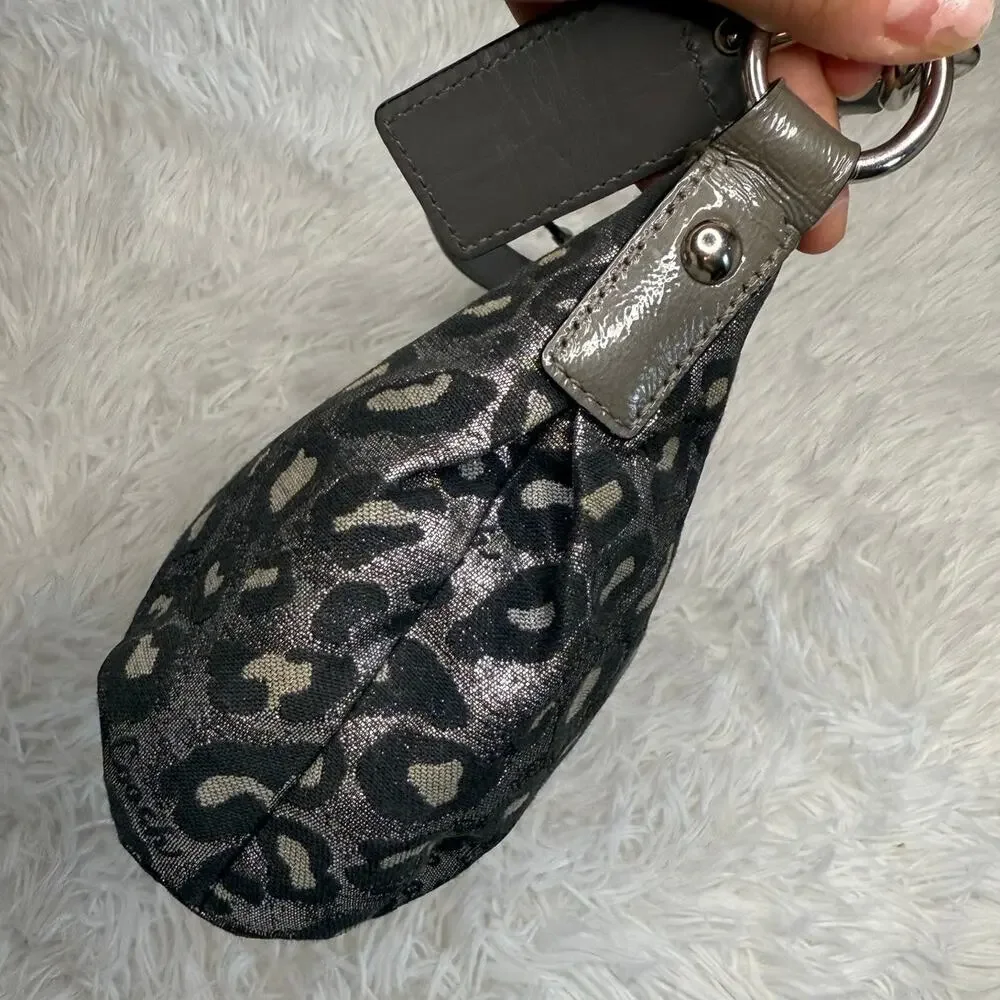 y2k COACH Leopard Silver Metallic Mini Purse shoulder bag - Picture 3 of 10